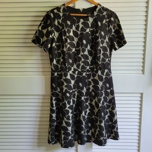 ANN TAYLOR Jacquard Flare Dress 12